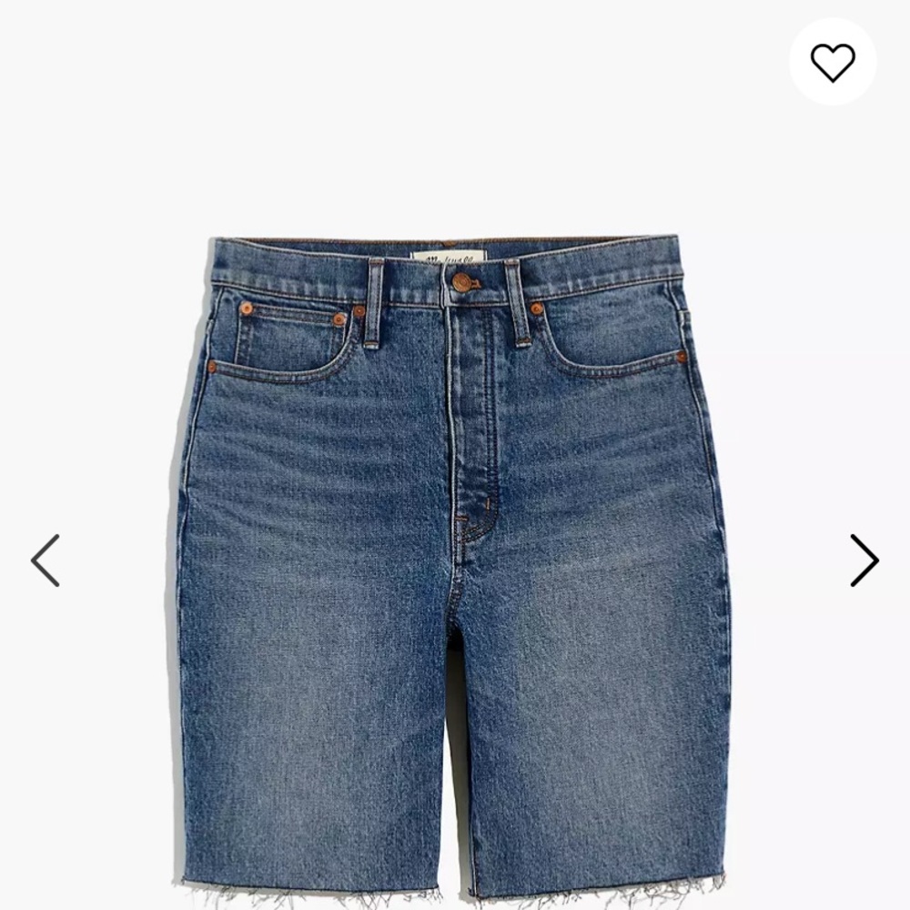High-rise Long Shorts in brightwood wash
